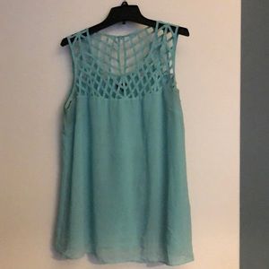 Blue tank with cut out top